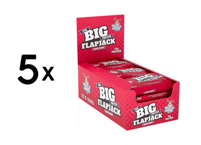 5 x Muscle Moose Big Protein Flapjack (12x100g) Mixed Berry (17,00 EUR/kg)