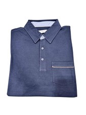 NWT BUGATTI STRIPED PIQUE' POLO SHIRT BA2.8101.9504400300 BLUE