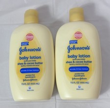 2 Johnson's Baby Lotion Shea Cocoa Butter 15 Fl Oz Yellow Bottle Discontinued