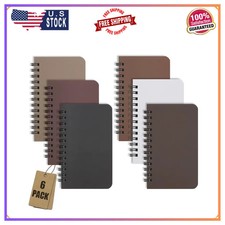 6 Pack Spiral Notebooks 3x5 Lined Pocket Memo Pads Small Steno Note Books New
