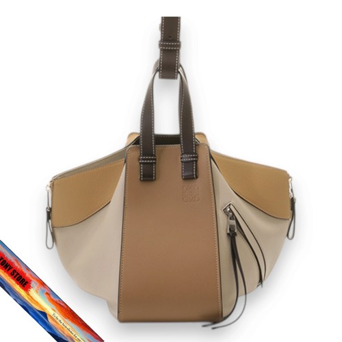 LOEWE Hammock Bag Small Leather Brown Beige Shoulder Bag Women's