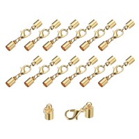 20 SäTze Lederkordel-Endkappen Passend FüR 4,3Mm Kordeln, Hellgold