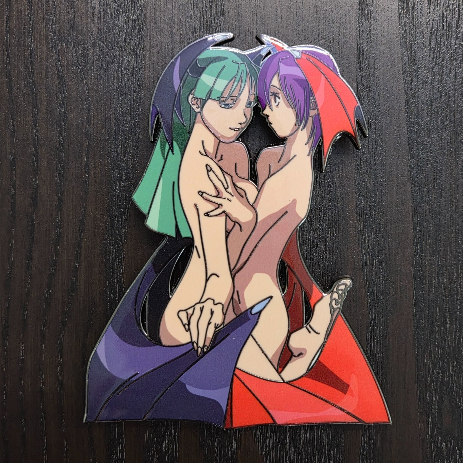 Darkstalkers | Morrigan & Lilith | Pin grande esmalte duro de 3,75" | Capcom