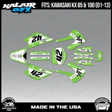 Kalair GFX Graphics Kit for Kawasaki KX85 KX100 (2001-2013) Lethal - Green