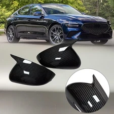 For Genesis G70 2017-2023 ABS Carbon Fiber Side Door Rearview Mirror Cover Caps