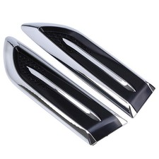 2x Silver Car Suv Air Flow Fender Side Vent Decoration Sticker Cover Accessories 2x Silver Car Suv Air Flow Fender Side Vent Decoration Sticker Cover Accessories