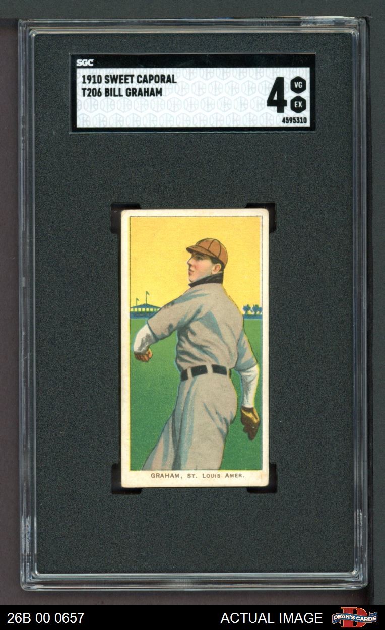 1909 T206 Bill Graham St. Louis Browns SGC 4 - VG/EX
