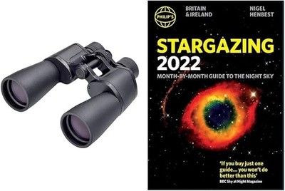 10x50 Leistungsstarkes Fernglas Wasserdicht HD Optik Sternenbeobachtung Set mit Ratgeber