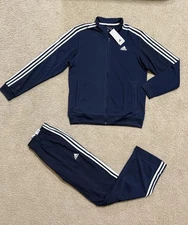 Adidas Mens 3 Stripes Tricot Tracksuit Jacket & Pants Blue All Sizes Available