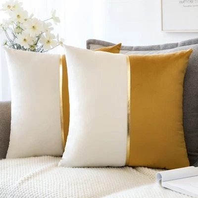 2er Set Samt Kissenbezug für Sofa Auto Schlafzimmer Luxuriöser Moderne Minima... - Bild 1 von 4