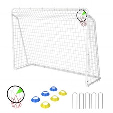 Kids Teens Backyard Training 6x8ft Soccer Goal Iron Frame Portable Soccer Nets