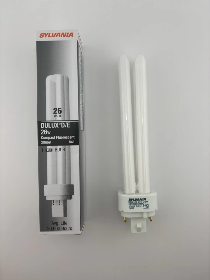 ⚡️5 Lot⚡️ SYLVANIA DULUX D/E 26W Compact Fluorescent Lamps 20669 G24q-3 - Image 2 of 4
