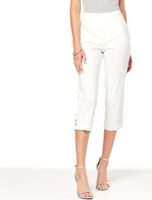 Nina Leonard Millennium Tummy Smoothing Crop Pant IVORY M NWOT 1142 