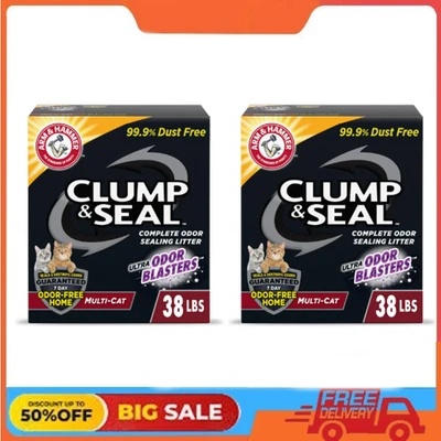 (2 pack) ARM & HAMMER Clump & Seal Cat Litter Multi-Cat Complete Odor Sealing
