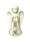 Fenton Praying Angel White Satin Glass Figurine, Handpainted & Signed