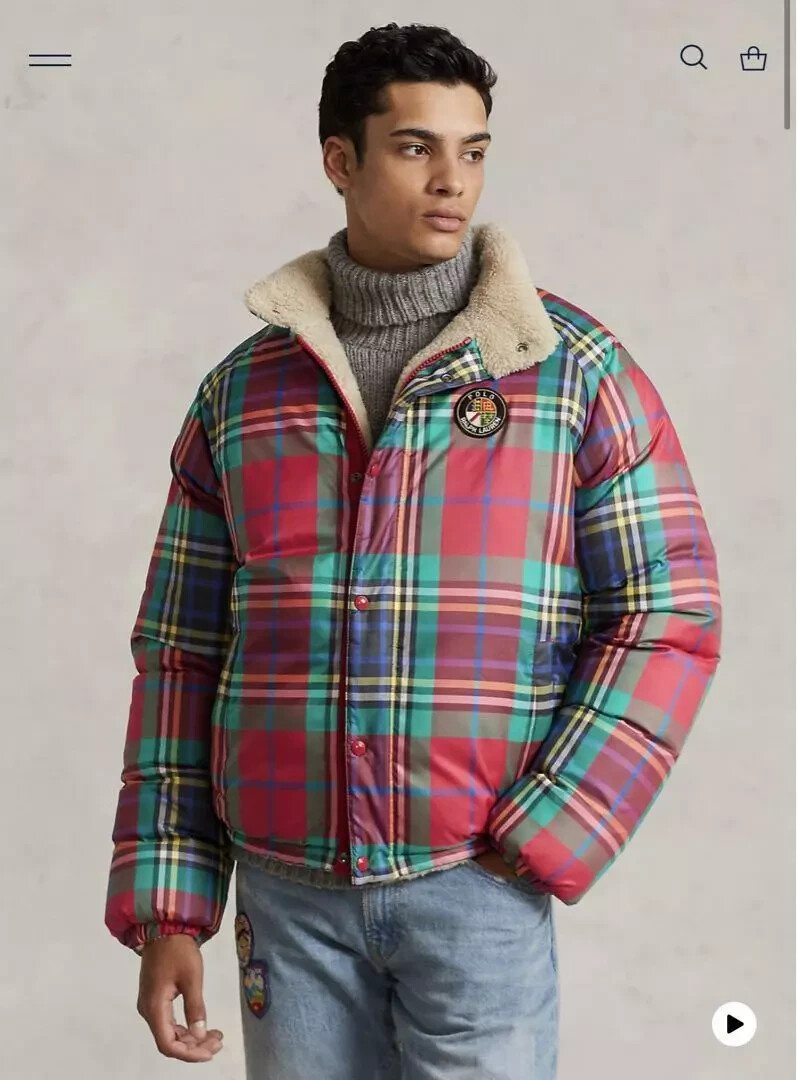 Chaqueta de esquí alpino reversible a cuadros Polo Ralph Lauren para hombre talla L