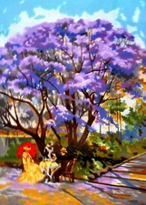 "Nice Day" Printed Needlepoint Tapestry Canvas 12979