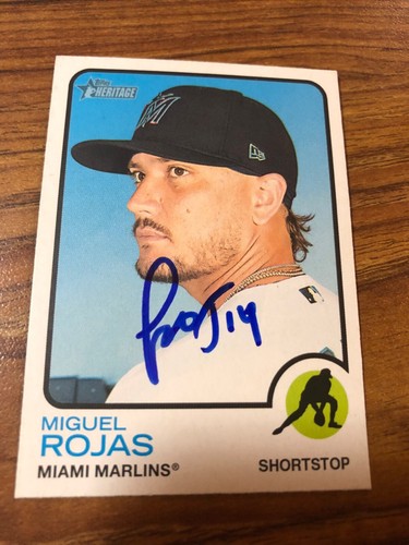 2022 Topps Heritage Miami Marlins Miguel Rojas signierte Karte #224