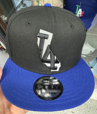 New Era Los Angeles Dodgers LA California SnapBack Hat 9Fifty Blue Black Wool