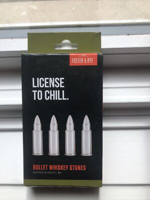 True Fabrications Foster & Rye Stainless Steel Bullet Whiskey Rocks - Set of 4