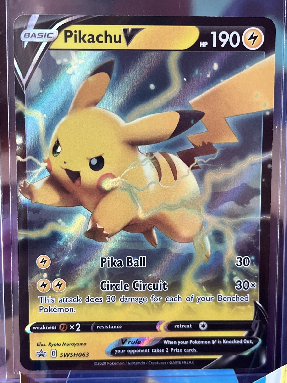 Pokémon TCG Pikachu V SWSH Black Star Promo SWSH063 Holo Promo NM