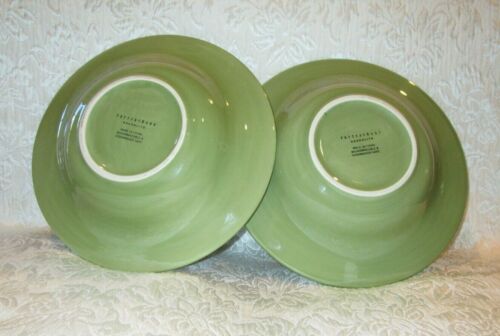 Set of 2 ~Pottery Barn SAUSALITO SAGE GREEN 10" Rimmed Pasta, Soup or Salad Bowl - Picture 3 of 6