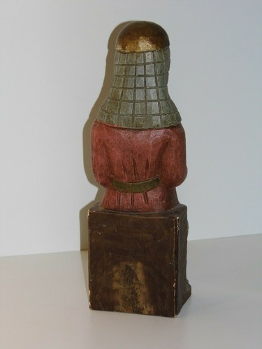 SCULPTURE ANCIENNE D'ART ROMAIN EN BOIS POLYCHROME TENANT UNE EPEE TBE - Picture 5 of 7