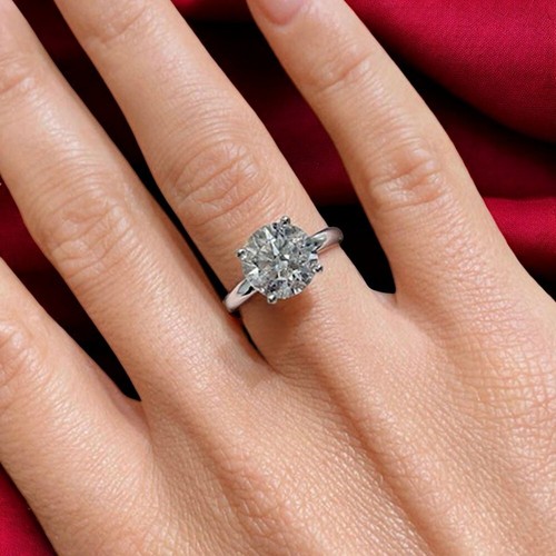 3.00 Ct Round Cut Lab Created Diamond Wedding Ring IGI Certified 18k White Gold - Picture 2 of 11