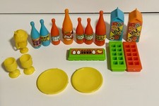 Vintage 1970s Mod Barbie Food Lot Of 16 Pieces Refrigerator Kitchen Accessories