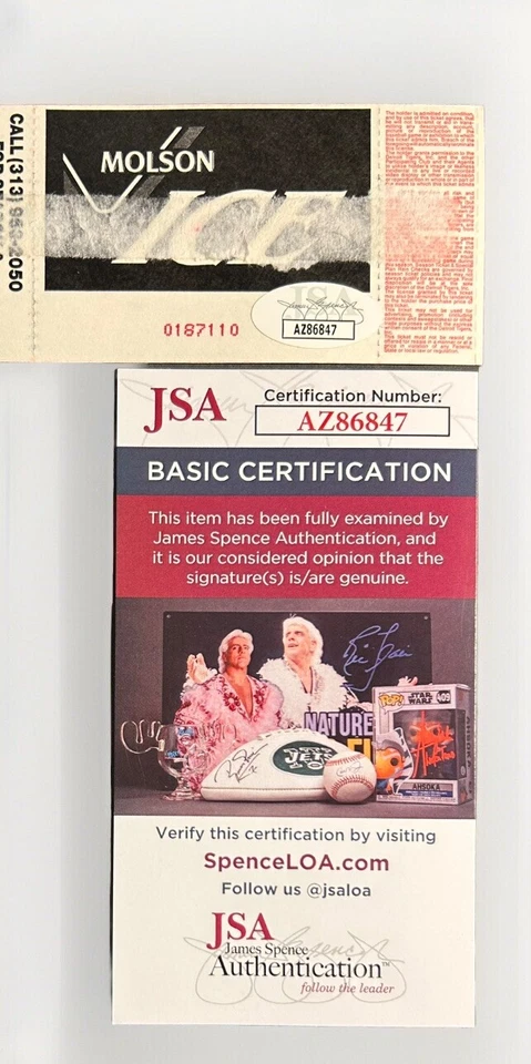 Alan Trammell SIGNED Detroit Tigers Final Game Ticket 1996 HOF Auto w/ JSA COA - Image 3 of 3