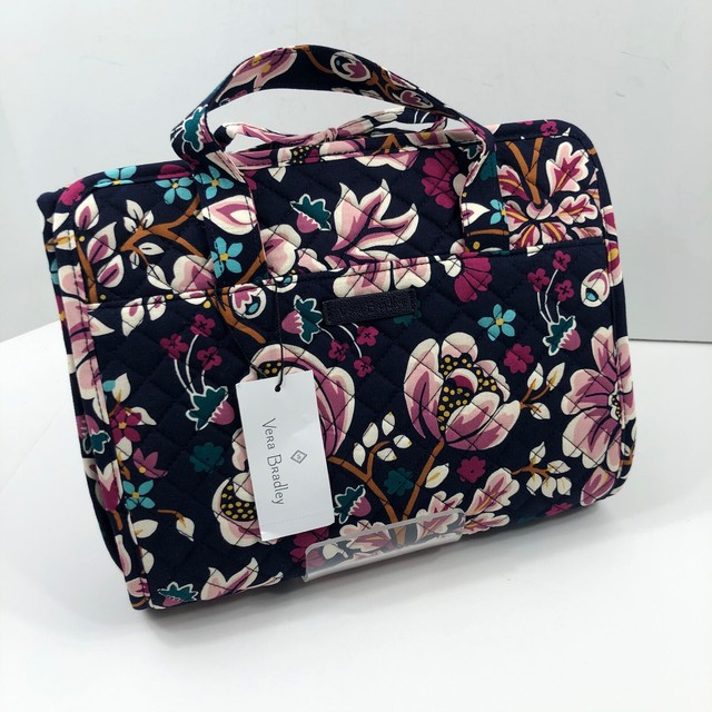 Vera Bradley Iconic Hanging Travel Organizer Kingston Garden Navy