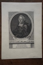 PIERRE DE VILLIERS 1648-1728 PORTRAIT ENGRAVING 18 EME NE A COGNAC