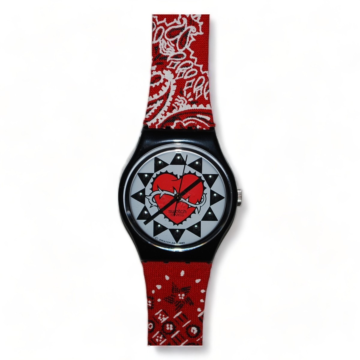 1994 Vintage Red Bandana Trash Swatch w/Leather Band, NIB, Never
