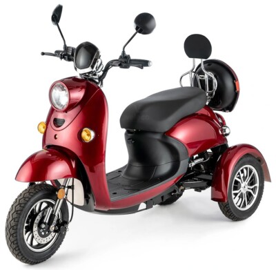 VELECO ZT63 3 Wheeled Retro Trike ELECTRIC MOBILITY SCOOTER 650W
