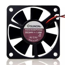 SUNON KD2406PHS2 6015 DC24V 1.9W 6CM 2-Wire Dual Ball Inverter Cooling Fan