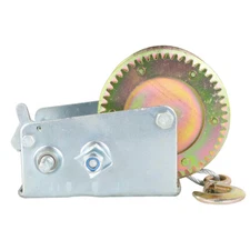 3500lbs Dual Gear Hand Winch Hand Crank Manual Boat ATV RV Trailer Cable