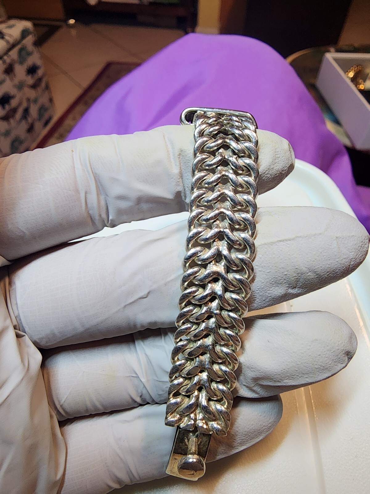 STERLING SILVER SOLID MESH BRACELET FROM MEXICO o… - image 12