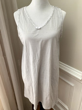 Carole Hochman nightgown cotton blend stripes gray small s chemise