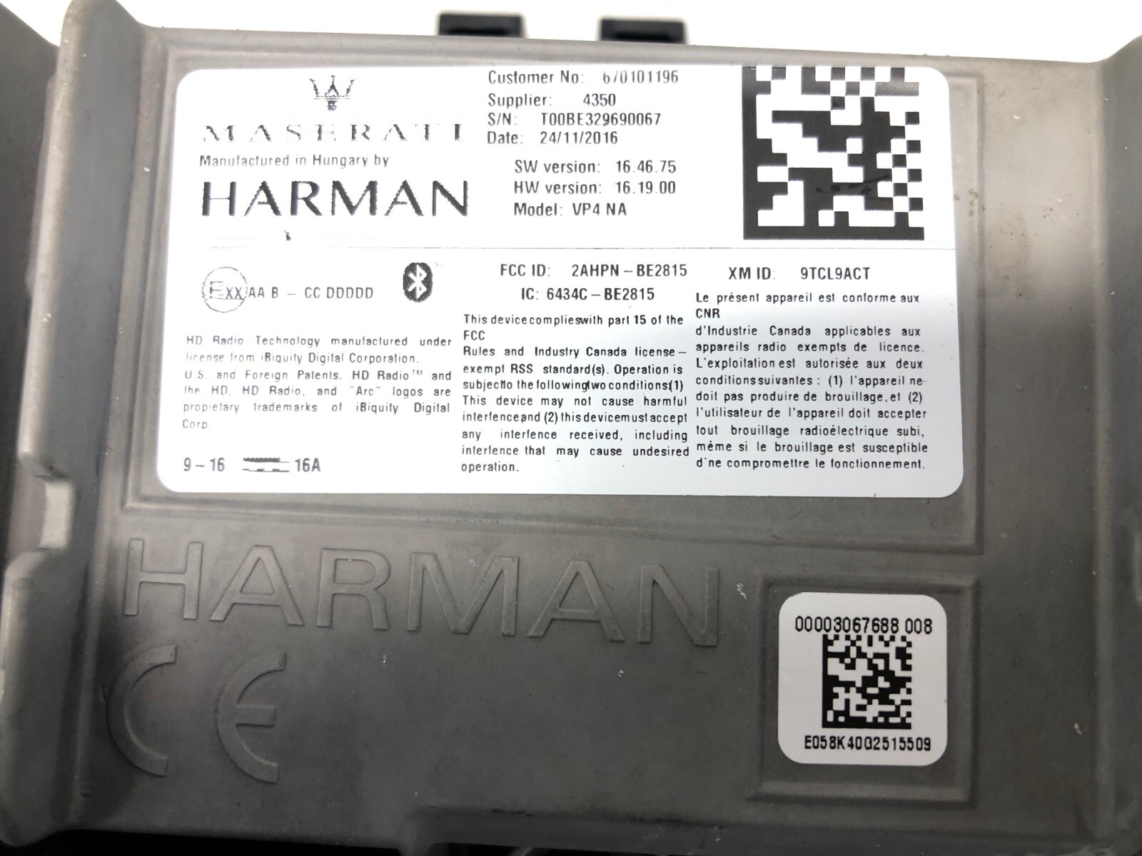 2017-2020 MASERATI LEVANTE INFO NAVIGATION MULTIMEDIA DISPLAY SCREEN OEM #DAMAGE