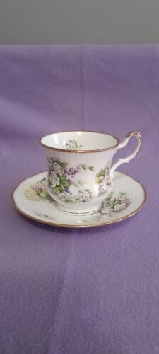 Queen's Rosina Fine Bone China Teacup & Saucer with Flowers - Picture 1 of 3