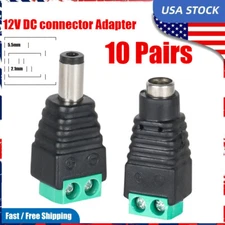 10 Pairs 5.5mm x 2.1mm Female power plug connector 12V DC Adapter For camera US