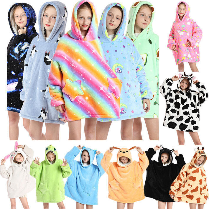 PONY Felpa con cappuccio bambino pullover pile coperta pigra ragazza ragazzo invernale felpa con cappuccio