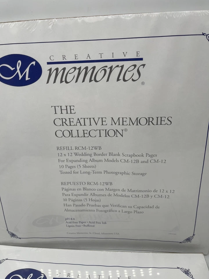 TWO Creative Memories 12x12 Wedding Border Scrapbook Pages RCM-12WB 10 Sheets - Image 2 of 4