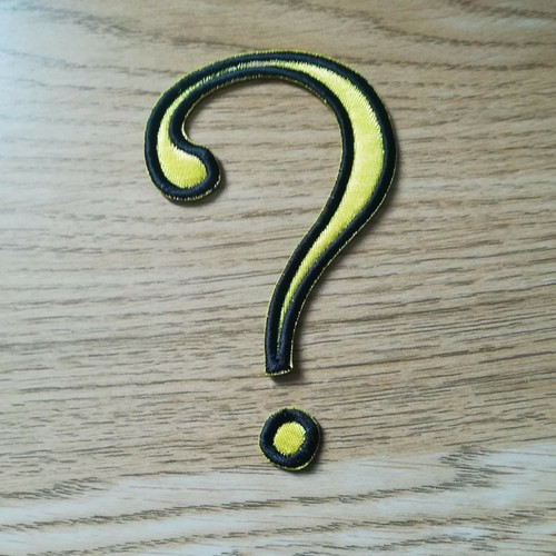 1 x Cosplay Riddle Question Mark Geek Patch Motif Sewing Trimming - Picture 7 of 11