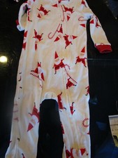 Pottery Barn Kids Modern Santa Christmas one piece 6 - 12 pjs photo sample