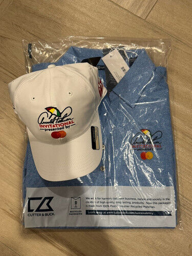 2025 Mens Arnold Palmer Bay Hill Invitational Blue Golf Polo XL + White Hat NWT