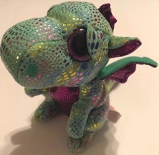 2016 TY Beanie Boos Cinder Green Glitter Sparkle Dragon Plush 6 Inches