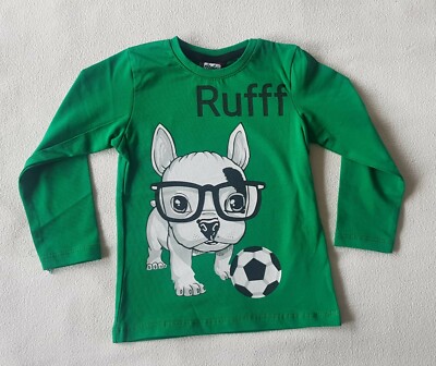 SALE -50% Junge Boy Langarm Shirt Longsleeve Gr.92 Welpe Frenchi French Bulldog