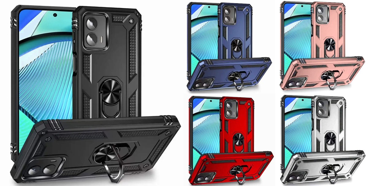 Moto G 5G 2024 Shockproof TPU + PC Phone Case with Holder - Red Moto G 5G 2024 Shockproof TPU + PC Phone Case with Holder - Red