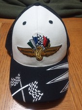Snapback Indianapolis Speedway Hat Logo Trucker Mesh Motor Race Flags Official